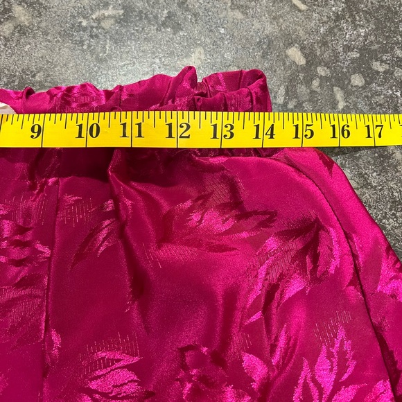 Vintage Hot Pink Leaf Print Skirt - Picture 3 of 10